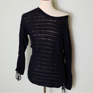 NY & Co. dolman sleeve sweater w/ lace up detail
